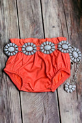 Coral Ruffle Hem Baby Bloomers
