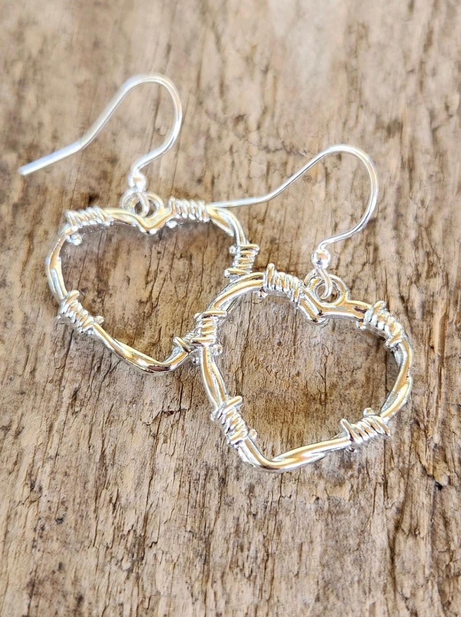 Barbed Wired Heart Earring