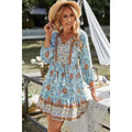 Long Sleeves Floral Ruffled Dress