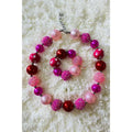 Pink & Hot Pink & Red Girls Necklace & Bracelet