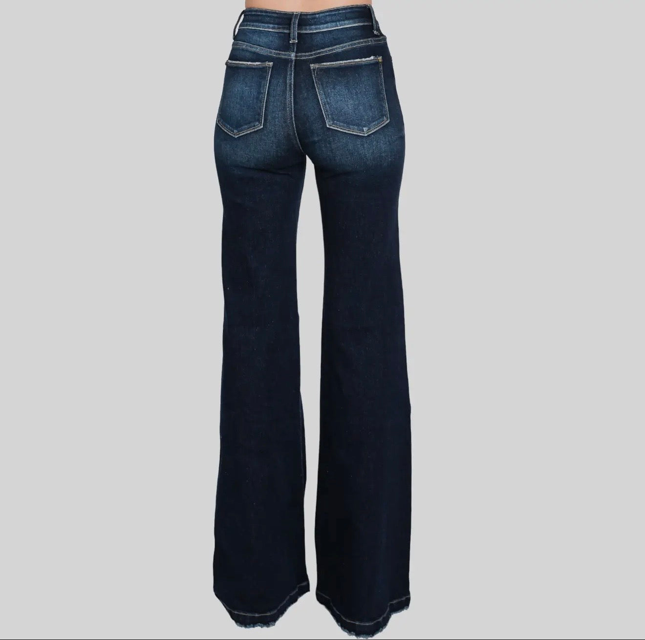 Distressed super high 70’ flared jeans