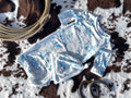Infant unisex cowboy baby gown and hat set