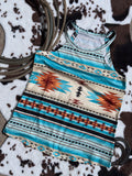 Western Aztec Printed Tank Top