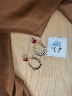 Goldtone Kentucky Derby Horseshoe Earrings