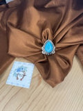 Whitley Turquoise and Silvertone Ring