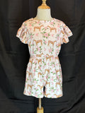 Kids Pink Horse Flutter Sleeve Pocket Spring Shortie Set