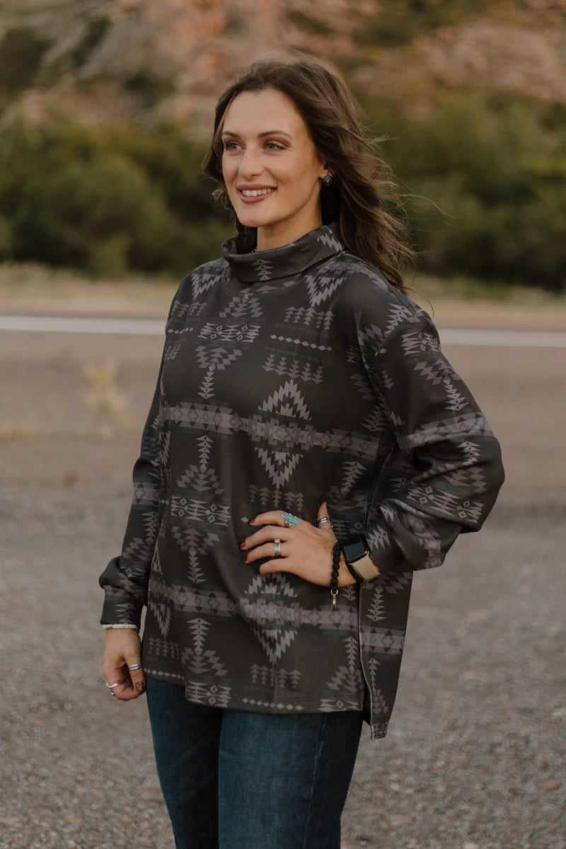 Berlin Aztec mock neck
